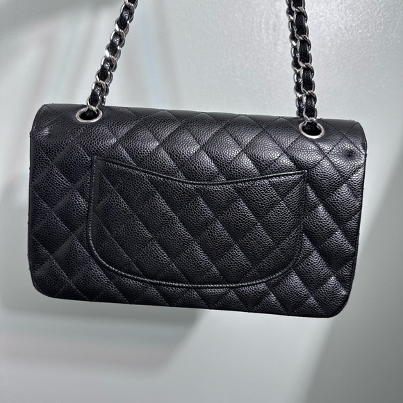 Chanel classic black caviar medium double flap w silver hw - Picture 16 of 17